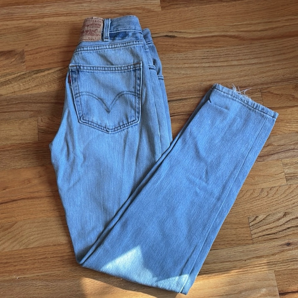Levi's 505 jeans W25 L32 vintage light wash high waisted straight leg